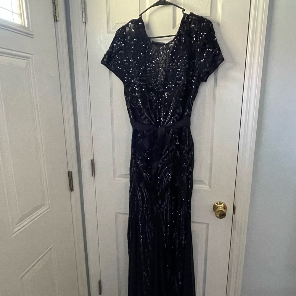Gorgeous R&M Richard’s one piece short sleeve sequins gown